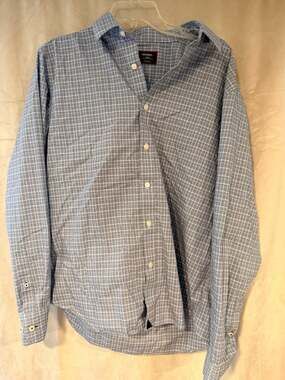 UNTUCKit Erryk-WF Wrinkle Free Regular Fit Shirt in Navy Check Size Large
